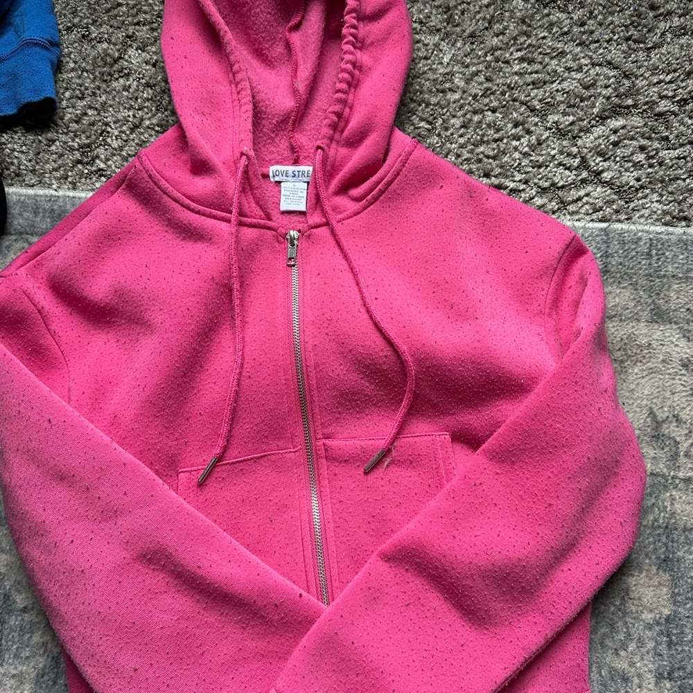 Vibrant Pink Zip-Up Hooded Jacket
